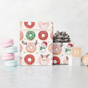 Donuts en snoep Kerstmis Cadeaupapier