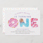 Donuts en Sprinkles eerste verjaardagsuitnodiging (Voorkant / Achterkant)