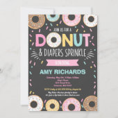 Donuts Et Diapeurs Bébé Sprinkle Invitation (Devant)
