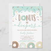 Donuts Et Diapeurs Bébé Sprinkle Invitation (Devant)