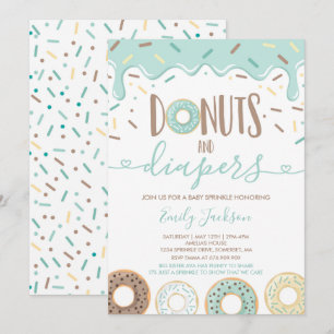 Donuts Et Diapeurs Bébé Sprinkle Invitation