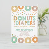 Donuts Et Diapeurs Invitation Baby shower (Debout devant)