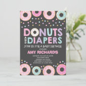 Donuts Et Diapeurs Invitation Baby shower (Debout devant)