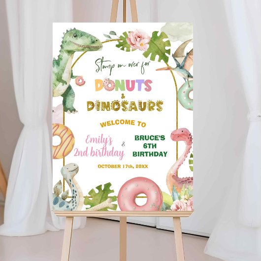 Donuts et Dinosaures Affiche de bienvenue frère