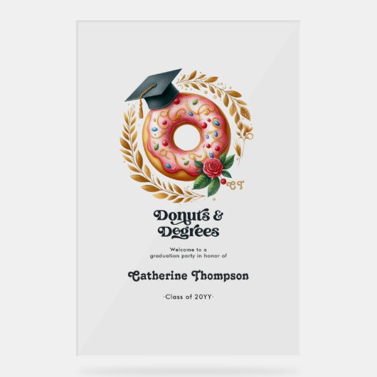 Donuts et diplômes rose et or Accueil (Recto)