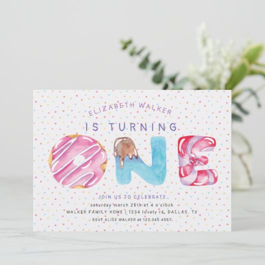 Donuts et Sprinkings première invitation d'anniver (Debout devant)