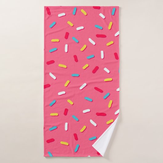 Donut's glaze seamless pattern, pink background, t (Serviette de bain)