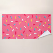 Donut's glaze seamless pattern, pink background, t (Serviette de bain)