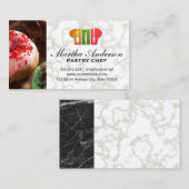 Donuts | Goud wit marmer | Chef Pet Logo Visitekaartje (Voorkant / Achterkant)