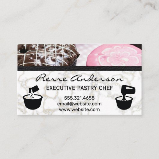 Donuts | Goudmarmer | Het mengen Ingrediënt en Bow Klantenkaartje (Voorkant)