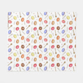Donuts Homemade Fleece Blanket (Voorkant (Horizontaal))