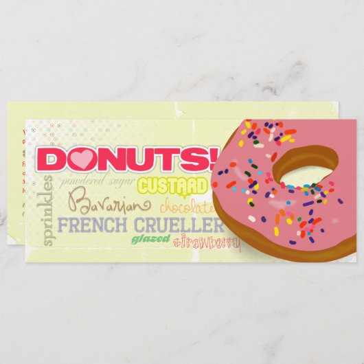 DONUTS ! Invitations (Devant / Derrière)