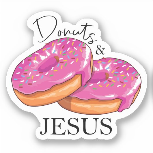 Donuts & Jezus Sticker (Voorkant)