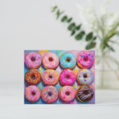 Donuts Kleurrijke Moderne Abstracte Kunst Briefkaart (Staand voorkant)