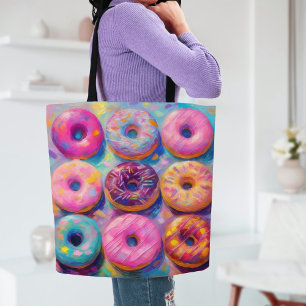 Donuts Kleurrijke Moderne Abstracte Kunst Draagtas