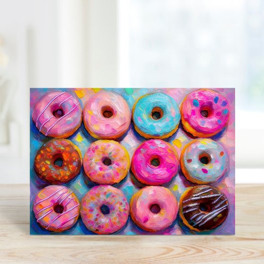 Donuts Kleurrijke Moderne Abstracte Kunst Kaart