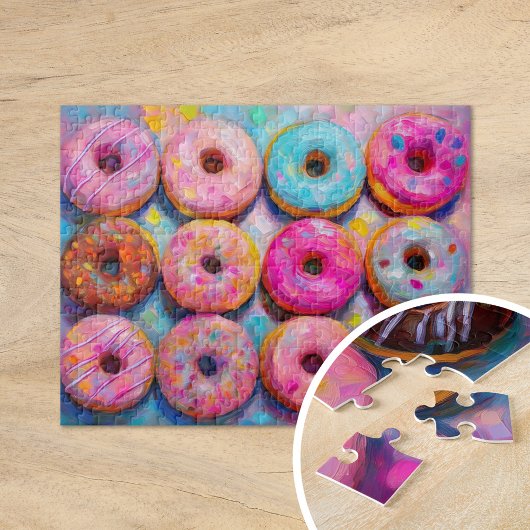 Donuts Kleurrijke Moderne Abstracte Kunst Legpuzzel