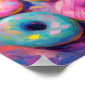 Donuts Kleurrijke Moderne Abstracte Kunst Poster (Hoek)