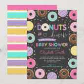 Donuts & Luiers Doughnuts Baby shower schoolbord Kaart (Voorkant / Achterkant)