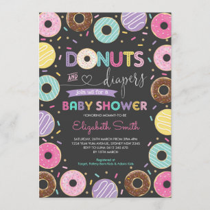 Donuts & Luiers Doughnuts Baby shower schoolbord Kaart