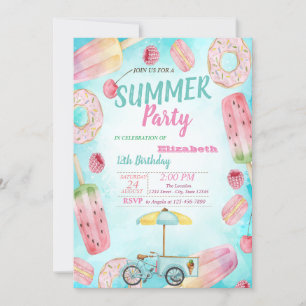 Donuts,Macarons,Ijsfiets verjaardagsfeestje Kaart