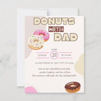 Donuts met papa uitnodiging Vaderdag viering