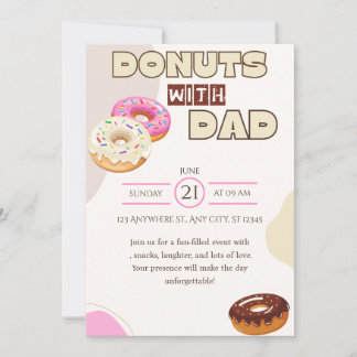 Donuts met papa uitnodiging Vaderdag viering