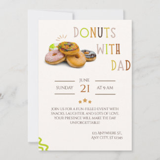 Donuts met papa uitnodiging Zoete Vaderdag