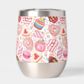 Donuts met Sprinkles Patroon Thermische Wijn Tumbl (Achterkant)
