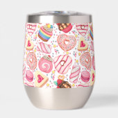 Donuts met Sprinkles Patroon Thermische Wijn Tumbl (Voorkant)