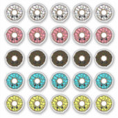 Donuts met verschillende Frostings en Sprinkles Sticker (Voorkant)