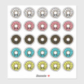 Donuts met verschillende Frostings en Sprinkles Sticker (Vel)