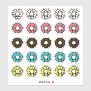 Donuts met verschillende Frostings en Sprinkles Sticker