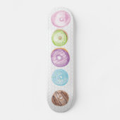 Donuts Mixtes Aquarelle Nom Paillettes Skateboard (Recto)