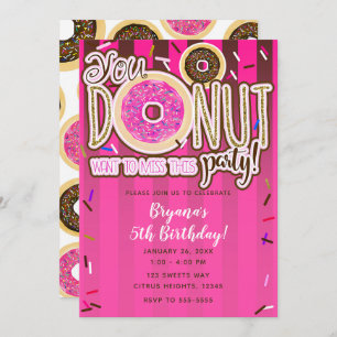 Donuts Modern Birthday Party Kaart