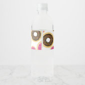 Donuts Modern Birthday Party Waterfles Etiket (Achterkant)
