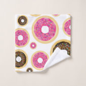 Donuts Moderne Amusant Mignon Rose Et Marron Sprin (Gant de toilette)