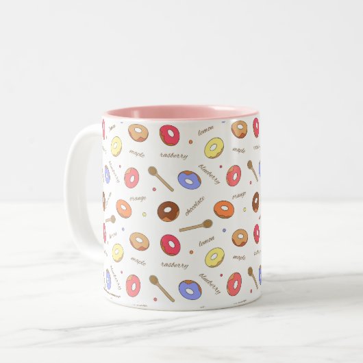 Donuts Mug à deux tons 11 oz fait maison (Devant gauche)