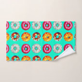 Donuts on turquoise bad handdoek (Handdoek)