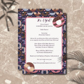 Donuts Paarse Baby Meisje Douche Kaart