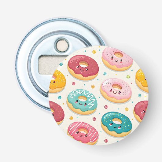 Donuts Patroon Button Flesopener (Voorkant)