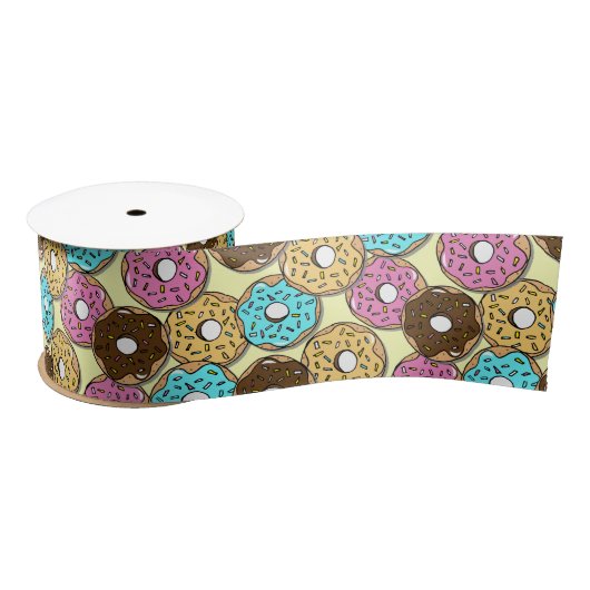 Donuts Patroon Kids Verjaardagstaart Lint (Spoel)