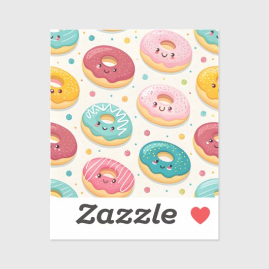 Donuts Patroon Sticker (Vel)