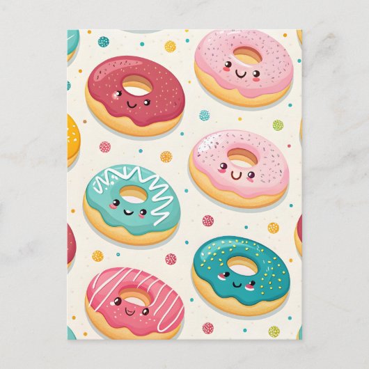 Donuts Pattern Briefkaart (Voorkant)