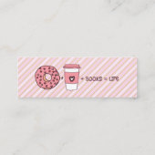Donuts plus Coffee plus Books Equal Life Bladwijze Mini Visitekaartje (Achterkant)