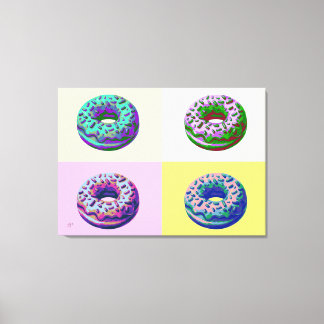 Donuts Retro Stijl Pop Art Canvas Afdruk