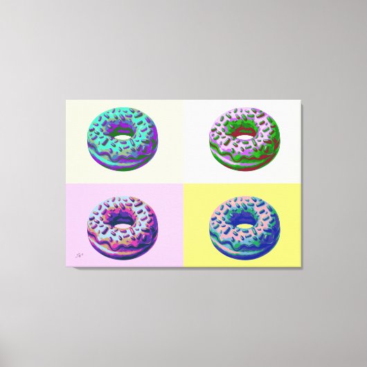 Donuts Retro Style Pop Art  Canvas Afdruk (Voorkant)