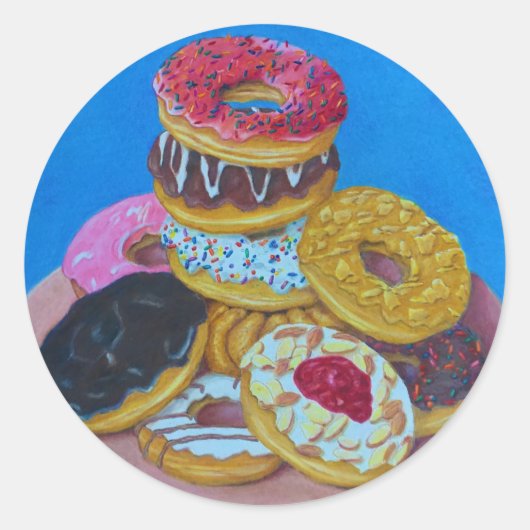 Donuts Ronde Sticker (Voorkant)