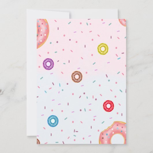 Donuts roses Invitation Anniversaire (Dos)