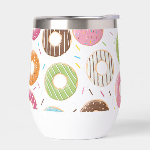 Donuts roze blauw en hapjes chocolade patroon